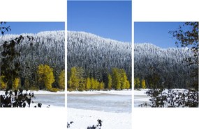 Obraz - zasnežené hory v zime (90x60 cm)