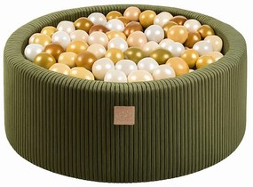 Kaki menčestrový bazénik s loptičkami 90x90x30 cm Montessori – Meowbaby