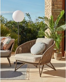 Svetlosivé/hnedé kovové záhradné kreslo Branzie – Kave Home