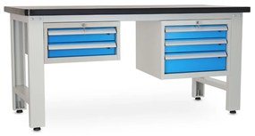 Dielenský stôl Solid MDF-23, 180 cm, 2 závesné boxy, čierna