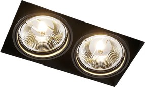Zástropné bodové svetlo čierne GU10 AR111 bez rámu 2-svetlo - Oneon