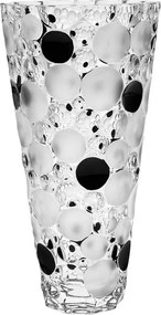 KRIŠTÁĽOVÁ VÁZA BOHEMIA JIHLAVA LISBOA FOND AND BLACK 310MM