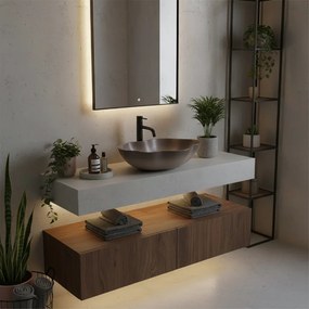 Rea Pearl, umývadlo na dosku 505x380x135 mm, béžová-hnedá-Ombre, REA-U0629
