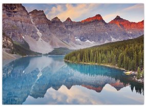 Sklenený obraz - Horská kanadská krajina (70x50 cm)