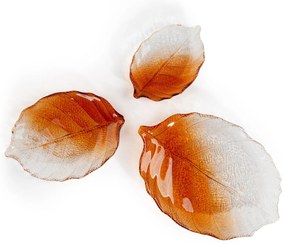 DEKORAČNÝ SKLENENÝ PODNOS SAVA (03) 35X24X3 CM ORANŽOVÝ