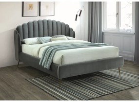 Čalúnená posteľ CALABRIA VELVET 160x200 cm sivá