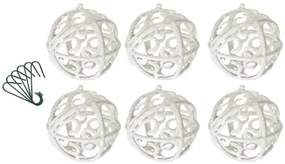 Vianočné guľky - biele KL-21X26 (6ks)