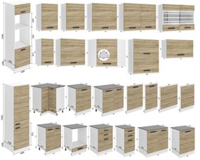 Kuchynská skrinka Belini Premium Full Version horná 80 cm dub sonoma