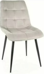 SI Elegantná zamatová stolička svetlo šedá