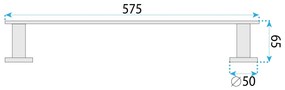 Rea Oste, kúpeľňový vešiak na uterák 56,5 cm, chrómová, REA-88004