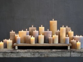 Medová široká sviečka Rustic pillar honey - Ø 7*15cm/ 60h