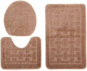 Sada kúpeľňových koberčekov MONO 1039 camel 3305 3PC KRATKA