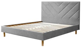 Svetlosivá čalúnená dvojlôžková posteľ s roštom 140x190 cm Romane – Bobochic Paris