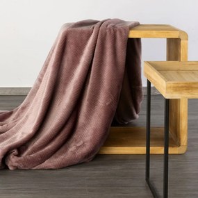Plyšová deka s reliéfnym vzorom staroružová Šírka: 70 cm | Dĺžka: 160 cm
