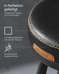 VASAGLE EKHO Collection - Sada 2 barových stoličiek s otočným operadlom LBC889 Farba: čierna