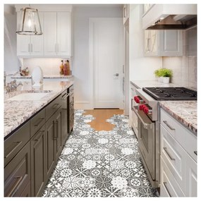 Súprava 10 samolepiek na podlahu Ambiance Hexagons Rosito, 20 × 18 cm