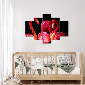 Obraz červených plameniakov (150x105 cm)
