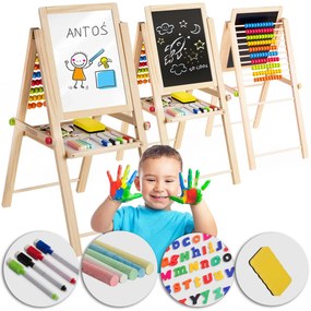 Ricokids 2v1 multifunkční dětská tabule – magnetická a křídová s písmeny