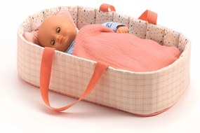 Pomea - textilný košík pre bábiky na spanie - ružový