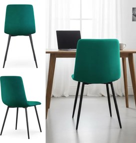 Jedálenská stolička NERO zamatová, fľaškovo zelená / čierne nohy