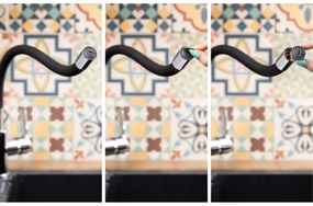 KFA Armatura 6553-915-00-Drezová batéria s flex. ram. RUMBA 40,5cm čierna/l.chrom