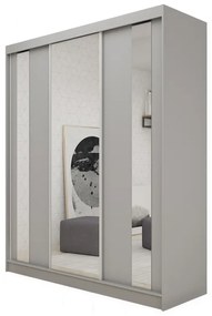 Skriňa s posuvnými dverami a zrkadlom GAJA, 180x216x61, grafit