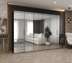 Šatníková skriňa 300 cm Mirabella 3 (čierna + čierna). Akcia -20%. Vlastná spoľahlivá doprava až k Vám domov. 1126495