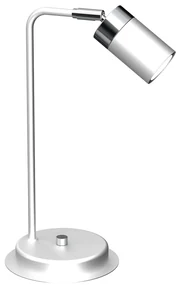 Stolná lampa Joker, 1x chrómové/biele kovové tienidlo, w