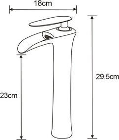Mexen Lyra vysoká umývadlová batéria, čierna, 745310-70