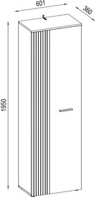 Predsieňová šatníková skriňa s policami Esteban, antracit/dub evoke