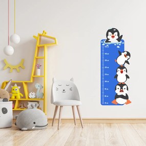 50x120cm Detský meter - Veselé tučniaky - textilná nálepka na stenu