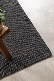 Hanse Home, Kusový koberec Bouclé Jute 105976 Black, 80x150, čierna, chodba / predsieň