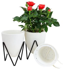 Biely samozavlažovací kvetináč Tomasucci Poppy, ø 11,5 cm