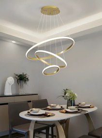 Toolight Toolight, závesné svietidlo 100cm, 60W, 3000K, LHJ010-CP4, zlatá matná, OSW-50003