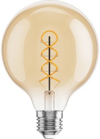 Mexen Vintis, LED žiarovka špirála E27, G95, 6W, Teplá - 2700K, 530 lm, jantárová - L167-E27-0627-50