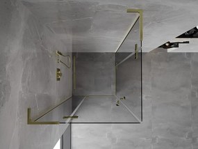 Mexen Mist-H L Duo, 2-krídlový sprchový kút 120 x 120 cm, číre sklo, zlatý lesklý profil, 8A5L-120L-120P-50-00
