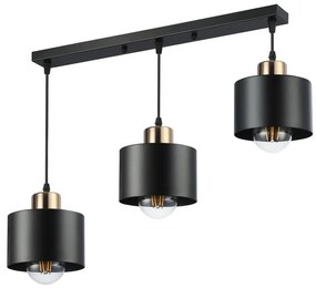 Luster na lanku 3xE27/35W/230V čierna/zlatá