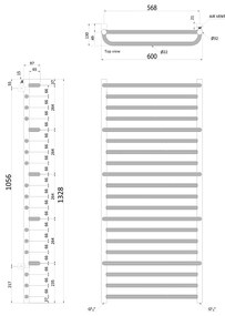 Sapho Sapho, MANISA vykurovacie teleso 600x1328 mm, s piatimi madlami pre uterák, chróm, IZ111