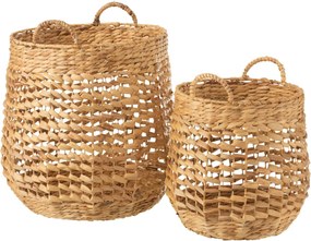 Sada 2 košů z vodní hyacintu přírodní – 42,5*42,5*55 cm