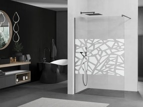 Mexen Kioto, sprchová zástena Walk-In 80 x 200 cm, 8mm číre sklo biely vzor, grafitový profil, 800-080-101-66-85