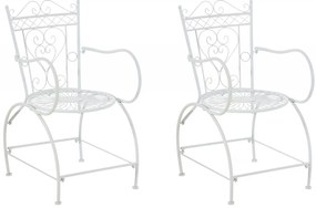 Kovová stolička Sheela s područkami (SET 2 ks) - Biela
