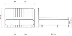 Čalúnená posteľ s matracmi a úložným priestorom ALEXA 140x200 cm béžová