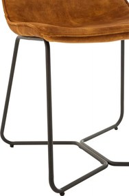 Okrová zamatová jedálenská stolička Chair Isabel Ochre - 64*47*89cm