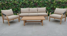 Hliníková sedacia súprava MONTI/RAVONTI 3 s antracitovým výpletom