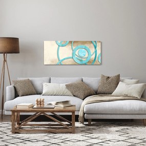 Obraz - Modré kruhy na Aquarel (120x50 cm)