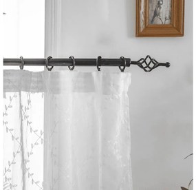 Biely záves VINTORA so vzorom lístkov 140x250 cm Zavesenie: Kovové krúžky