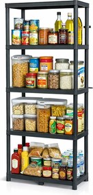 Prosperplast Regál plastový 5 políc STACKARO MIDDLE 74 x 36 x 172,5 cm - čierny