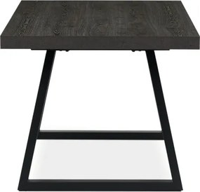 Jedálenský stôl 160x90 cm, rozkladací HT-R5624 GREY dub sivý / čierne nohy