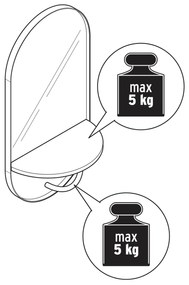 Nástenné zrkadlo s odkladacím priestorom a šatníkovou tyčou