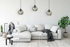 Závesné svietidlo Haga, 1x grafitové sklenené tienidlo,lp